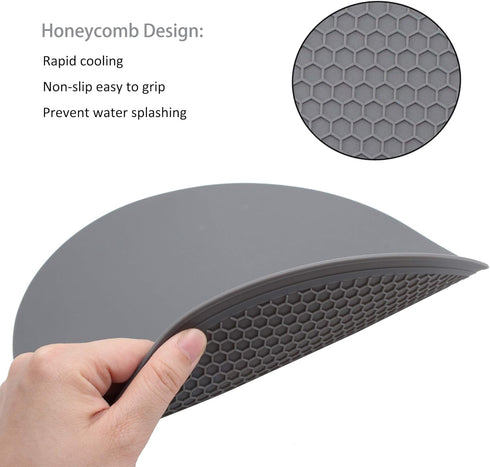 Silicone Microwave Mat - 11.7" x 11.7", Protect from Spill Overs, Non-Slip Silicone Trivet Mats, Hot Pot Holders,