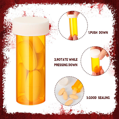120 2 oz Uiifan Pcs Halloween Party Supplies Blood Bags for Juices Jelly Syringes Cups with Lids Pill Candy Bottles