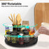 Lazy Susan Turntable Organizer for Cabinet Pantry - Kitchen Countertop Refrigerator Cupboard, Pine Wood, 9", Black