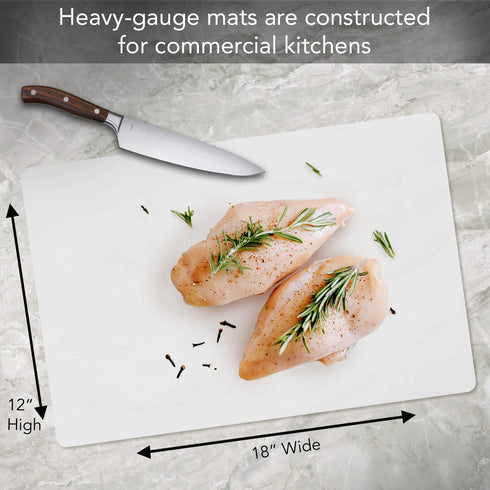 Cut N' Funnel Food Service Grade Heavy Gauge Flexible Plastic Cutting Board Mat, 1 Pack, 18" x 12", BPA Free