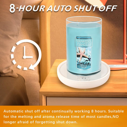2PCS ASAWASA Smart Candle Warmer for Large Jar, Coffee Mug Warmers, with Gravity Switch Auto Shut-On/Off, Safely