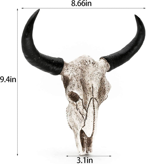 alikiki Floral Cow Skull Wall Decor – DIY Faux Bull Skull Head Wall Hanging 3D Boho Chic Decor with Dreamcatcher Feather