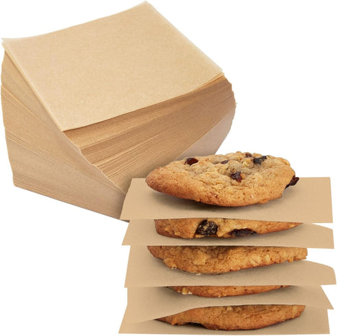 Juvale 1000 Sheets Precut 4x4 Parchment Paper Squares, Bulk Brown Unbleached Liners for Baking, Cookies, Hamburger Patty