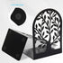 6.5 4.7 3.5 Inch(3 Pairs/6 HappyHapi Book Ends, Metal Bookends for Shelves Decorative, Tree Stopper for Heavy Books