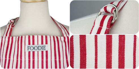DII Kitchen Collection Striped Tomato Apron, Gourmet Chef