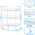 3 4 OVICAR Mesh Wire Tier Rolling Cart, Kitchen Storage Utility Cart, Multifunction Basket Stand for Bathroom, Full