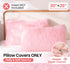 Set 2, (20"x26", Faux Fur Fluffy Fuzzy Plush Pink Pillow Case of Soft Decorative Pillow Covers for Bed, Bedroom, Living