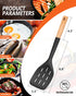 Pack of 2 Silicone Spatula, Non Stick Cooking Utensil Set Wooden Handle Kitchen Turner for Baking Mixing Grilling Serving Food Heat Resistant Non Scratch Hooks Included (Black) by Badiano