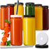 Shopify SEO: 16 OZ Glass Juicing Bottles - 8 Pack with 2 Straws & Lids, Airtight Black Lids, Reusable for Juice &