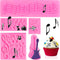 5 Pieces Music Note Fondant Mold - Silicone Musical Candy Mold for Cake Decoration