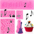 5 Pieces Music Note Fondant Mold - Silicone Musical Candy Mold for Cake Decoration