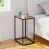 4 15.75 11.81 20.87 Inches, Garden you Glass Side Table, Rectangle End Table with Metal Frame, Modern Bedside Table