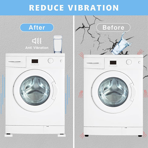 SEISSO Anti Vibration Pads for Washing Machine, Noise Cancelling Washer Pads, Hard Wearing Natural Rubber - 8PCS, White