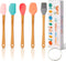 KSENDALO Small Spatulas for Kitchen Use - Silicone Mini Spatula with Bamboo Handle, Colorful