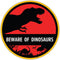 Venicor Beware of Dinosaur Sign - 12 x 12 Inches Aluminum, T Rex Room Decor for Boys, Keep Out Warning Metal Wall Art