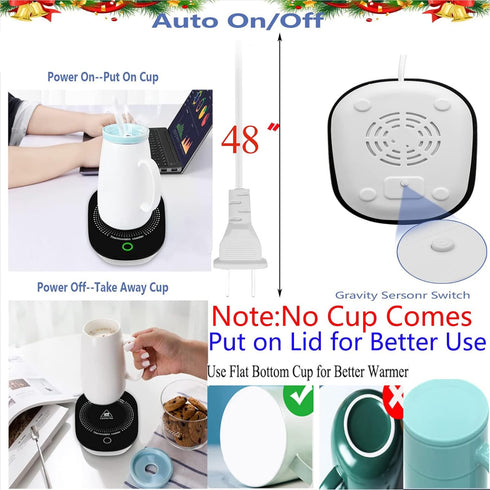 Coffee Mug Warmer for Desk with Auto Shut Off, Coffee Cup Warmer for Home and Office Gifts