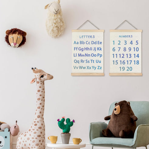 1 20 12x16 Set 2Blue Supwhd Classroom Wall Decor, Numbers and Alphabet Educational Wall Art Poster, Alphabet ABC