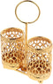 Hemoton Golden Utensils Holder, Rotating Metal Silverware Organizer, Cutlery Holder for Countertop and Buffet