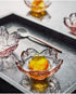 4pcs Glass Sakura Shape Small Seasoning Dishes, 3.4inch Dipping Bowls for Appetizers