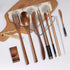 OKA Reusable Wooden Travel Cutlery Set, Japanese Style Lunch Utensil Set with Case, 9 Pcs Wooden Flatware.