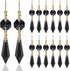 20pcs Black Crystals Prisms Glass Tip Beads Replacement Chandelier Icicle Drop Pendants