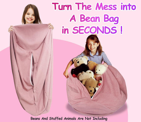 Dafftos X-Large Bean Bag Cover for Organizing Plush Toys or Memory Foam, Soft Washable Premium Corduroy