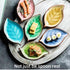 Ice Cracks Leaf Ceramic Spoon Rest for Stove Top, Cute Cooking Spoon Holder for Kitchen Counter 1 PCS (Sapphire)