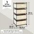 Juvale 4-Tier Tall Closet Dresser with Drawers - Small Fabric Storage Organizer for Bedroom (Beige)