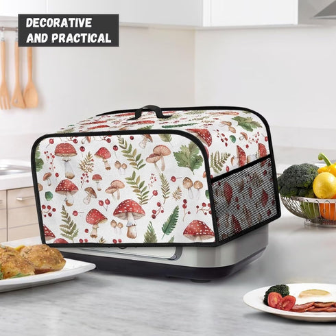 Mushroom Crock Pots Cover Resistant Oval Slow Cooker Cover with Top Handle Kitchen Appliance Cover Slow Cooker Protection Case Slow Cooker Cover for Home Kitchen by CREAMIC