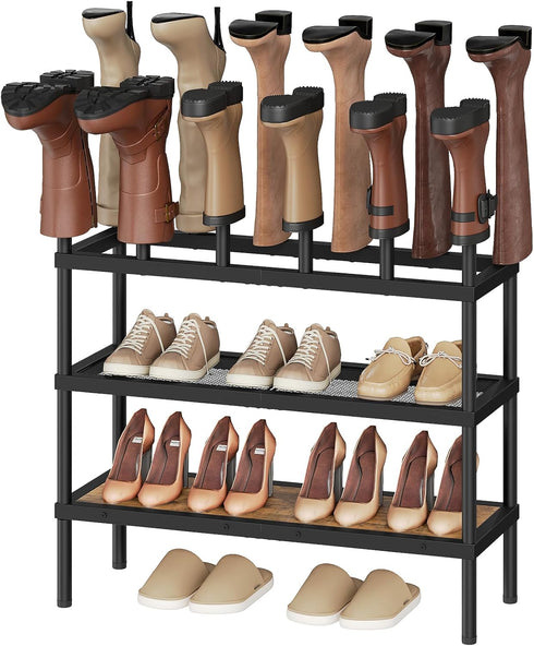 YATINEY Shoe and Boot Rack Organizer, Tall Boots Rack for Closet, Cowboy