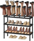 YATINEY Shoe and Boot Rack Organizer, Tall Boots Rack for Closet, Cowboy