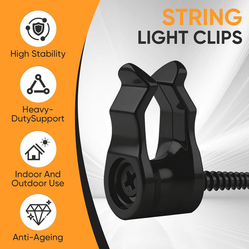 Gicare 50 Pack String Light Clips, Screw in Hooks for Outdoor String Lights,Weatherproof Cable Clips for Christmas