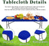 6 Pack 8 Blue,30" 96") Picnic Table Cover Elastic Fitted Tablecloths for Foot Rectangle Table Waterproof Stretch
