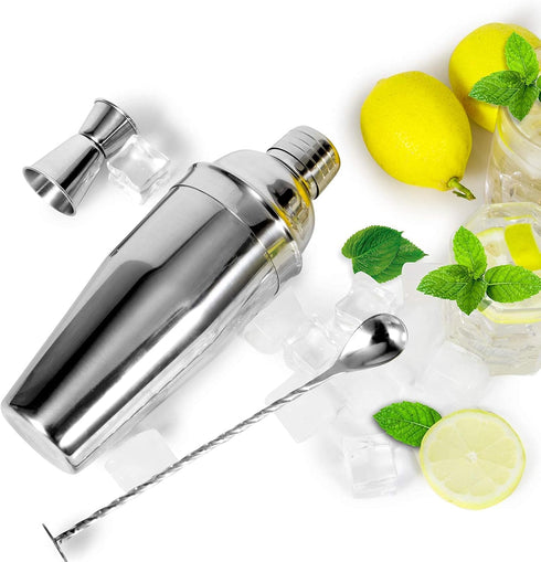 24oz Cocktail Shaker Bar Set - Professional Margarita Mixer Drink Shaker with Measuring Jigger & Mixing Spoon Set,