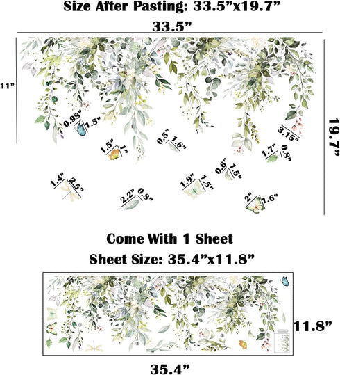 Hanging Vine Foral Window Clings Wall Stickers, PVC Double-Sided Flower Leaf Anti Collision Removable Window Decals, Window Decals for Home Party Shop Display Glass Decoration by duahappy