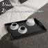 MDLUU Plastic Serving Tray, Ottoman Tray with Cutout Handles, Rectangle Butler Tray for Breakfast in Bed, Coffee Table