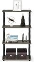 "Furinno Turn-N-Tube 4-Tier Multipurpose Shelf Display Rack, Classic Tubes in French Oak Grey/Black"