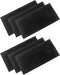 QWORK 6 Pack Black Bar Mat, 12" x 6" Rubber Spill Mat for Cocktail Mixing and Non Slip Glass Drying
