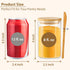 12 Pack 8 oz Set TBWIND Round Glass Spice Jars with Lids and Spoons Airtight Small Spice Containers with Labels, Clear
