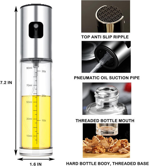 Oil Sprayer for Cooking,100ml Oil Sprayer for Air Fryer, Salad,BBQ,Roasting by PCBEAR