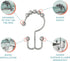Zenna Home Chrome Shower Curtain Hooks, Set of 12 – Premium Double Roller Glide Rings, Rust Resistant