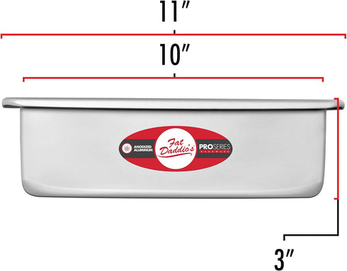 Fat Daddio's PSQ-10103 Anodized Aluminum Square Cake Pan, 10 x 3 Inch