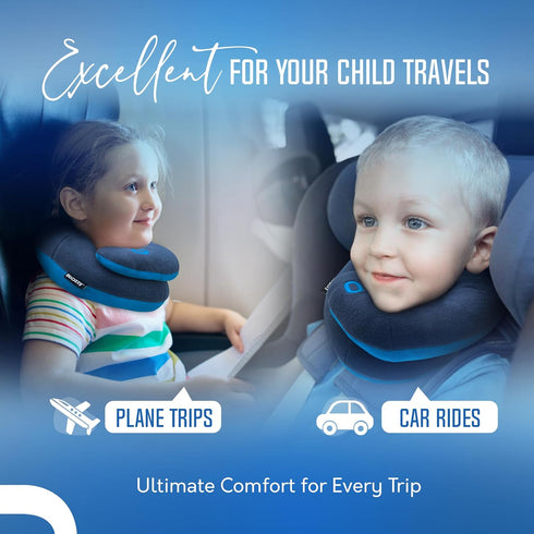 BCOZZY Kids Travel Neck Pillow (3-7 Y/O), Patented Soft Toddler Pillow for Head & Chin Support, Small, Pink