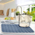 Super Absorbent Dish Drying Mat, Microfiber Fast-Drying Dish Mat 16" x 18", Cute Navy Blue Moroccan