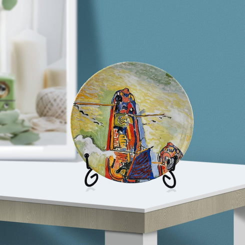 Plate Stand, 12 Inch Black Iron Holder for Displaying Photos, Picture Frames, and Artwork