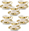 LETAOTAO Tea Cups and Saucers Set of 6, 7 oz Ceramic Turkish