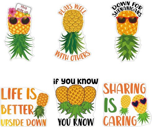 Cruise Door Decorations Magnetic - 6 PCS Upside Down Pineapple Cruise Ship Door Magnets