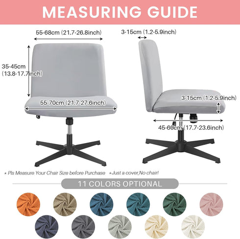 MIFXIN Armless Office Desk Chair Cover, Stretch Soft Slipcover for Wide Seat Mid Back Accent Chair, Pink