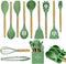 MYKUJA Green Kitchen Cooking Utensils Set - 13 Pcs Heat Resistant Silicone Non-Stick Spatula Set with Holder