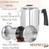 Mixpresso Stainless Steel Coffee Percolator, Stovetop Coffee Pot, 37oz, Excellent for Camping Coffee